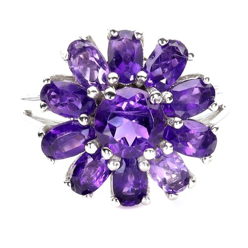 925 Sterling Silver Ring Round Amethyst 6mm Natural Gemstone Jewelry Size 8