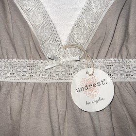 undrest NWT Vintage Lingerie Taupe Supima Cotton White Lace Camisole L AUTHENTIC