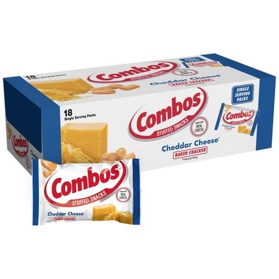 COMBOS Cheese Snacks  Cheddar Cheese Snack Bags 1.8 Ounce, Pack of 18, Baked ...