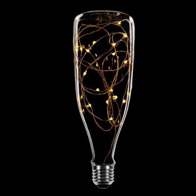 LED Deko Leuchtmittel Kupferkabel Flasche 1,6W = 10W E27 extra warmweiß 2200K