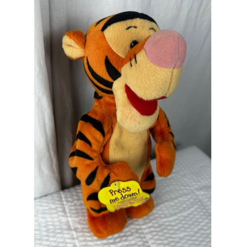 Vintage 1998 Disney Tigger sprechender hüpfender springender 12 Zoll Plüschtier Puppe