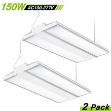 2Pack 150W LED Linear High Bay Shop Light Commercial Hanging Warehouse Shop Lamp