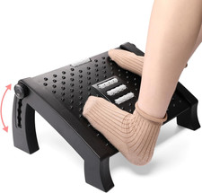 Poggiapiedi Ergonomico Con 6 Regolabili E Angolo Massaggio a Rullo, Antiscivolo