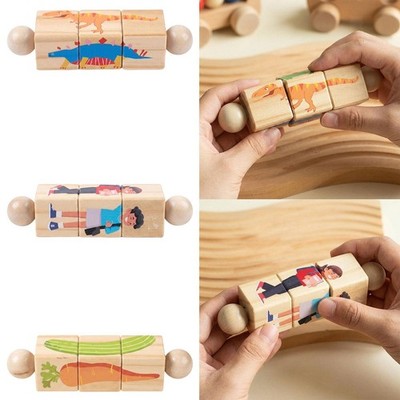 Holz Twist Spielzeug Jungen Mädchen Anerkennung Pädagogisch Holz Baustein
