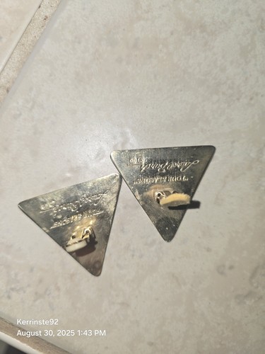 Laurel Burch Four Seasons Triangle Clip On Earrings Retro Statement Piece - Picture 10 of 13