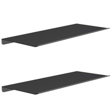 2 Pack 12 Inch Metal Wall Mounted Floating Shelves for Bedroom Bathroom Kitchen