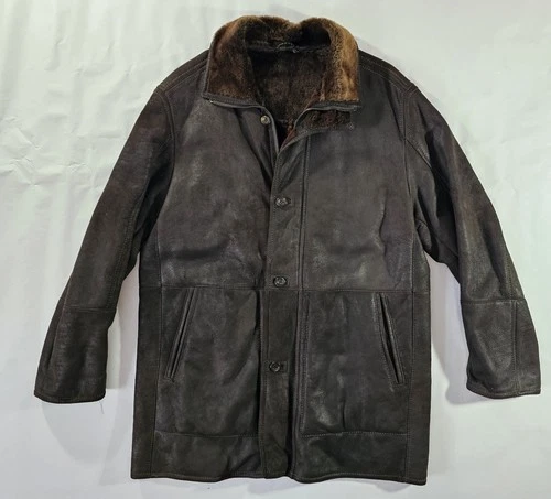 Gimo's Chocolate Brown Super Soft Shearling Jacket 52/L Made In Italy video thumbnail
