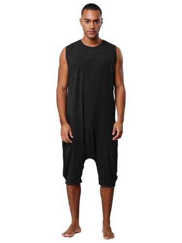 Mens Jumpsuit Leisure Leotard Undershirt Pajamas Gown Sleepwear Nightgown Adult - Picture 92 of 120