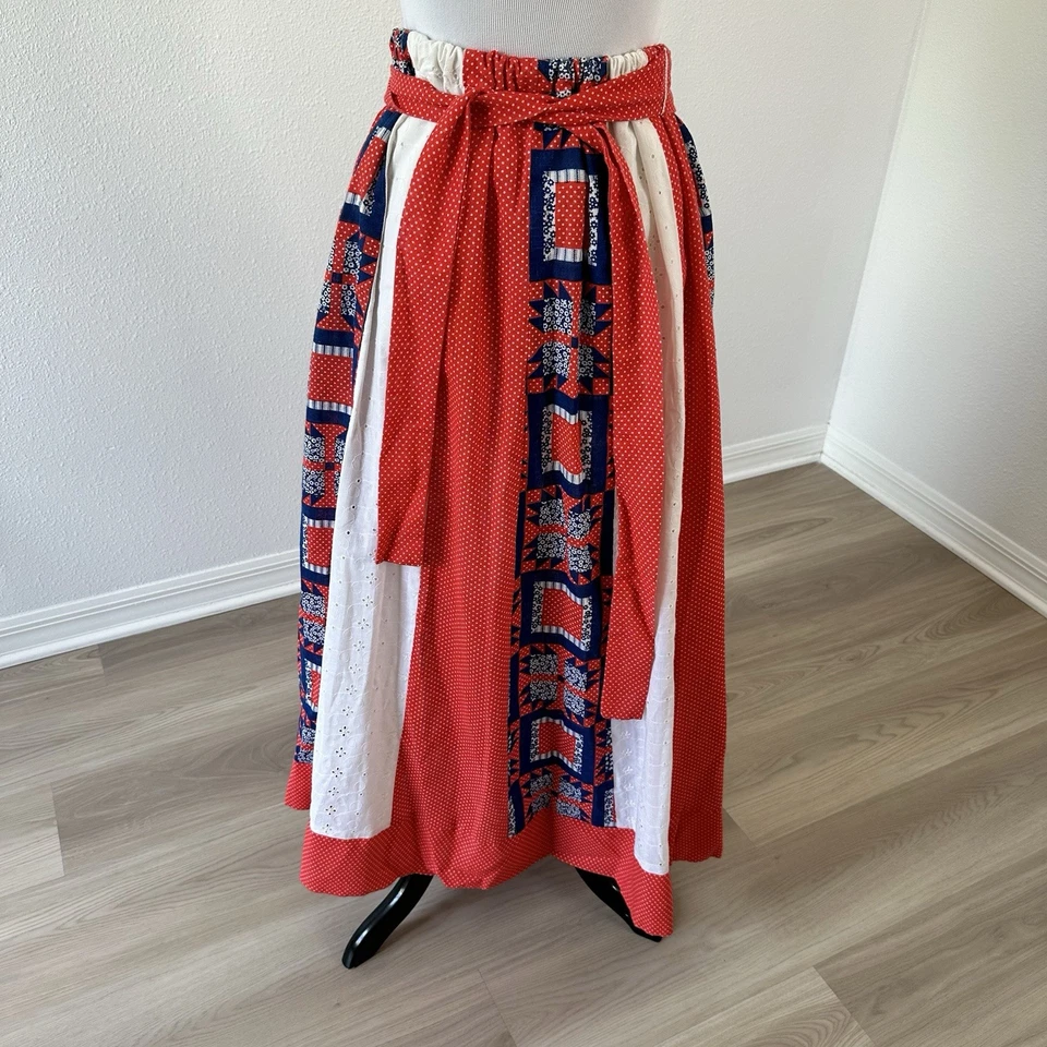 Maxi Falda Hecha a Mano Vintage Boho Patchwork Años 60 70 Cottagecore Edredón Pradera Foto 2 de 4