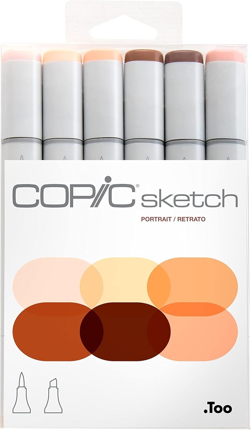 Copic Sketch, Alcohol Markers, 6pc Set PORTRAIT / Skin Tone 