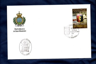 SAN MARINO 2013 GENOA FOOTBALL ON F.D.C.