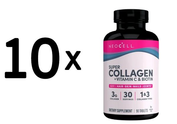 10 X Neocell Super Collagen + Vitamin C & Biotin - 90 Tablets (133,32 Eur/Kg)-image