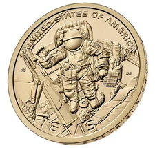 2025-P American Innovation Dollar. Texas. Astronaut ISS Spacewalk NASA. UNC BU