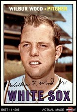 1967 Topps #391 Wilbur Wood White Sox DOUBLE-PRINT 8 - NM/MT