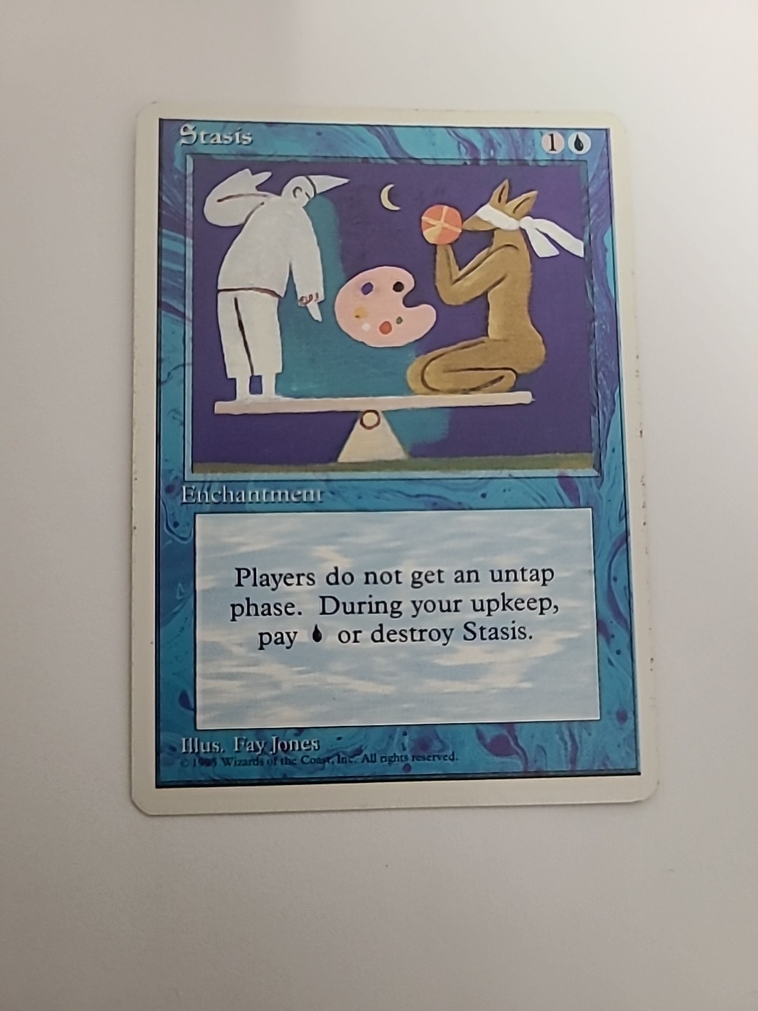 Magic The Gathering Single stasis 4th Edition Blue LP