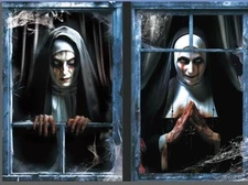 2PCS Scary Halloween Curtains Decorations