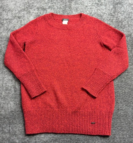 Akris 100 % Kaschmir roter Strickpullover Damengröße 6 seitlicher Reißverschluss Pullover