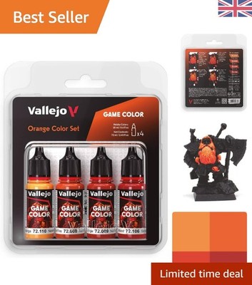 4er Pack ungiftige orange Acrylfarben - perfekt für Kunststoff- und Metallmodelle