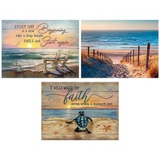 3 Pcs Diamond Art Kits for Adults, 5D Beach Diamond Painting Kits  Full Round B