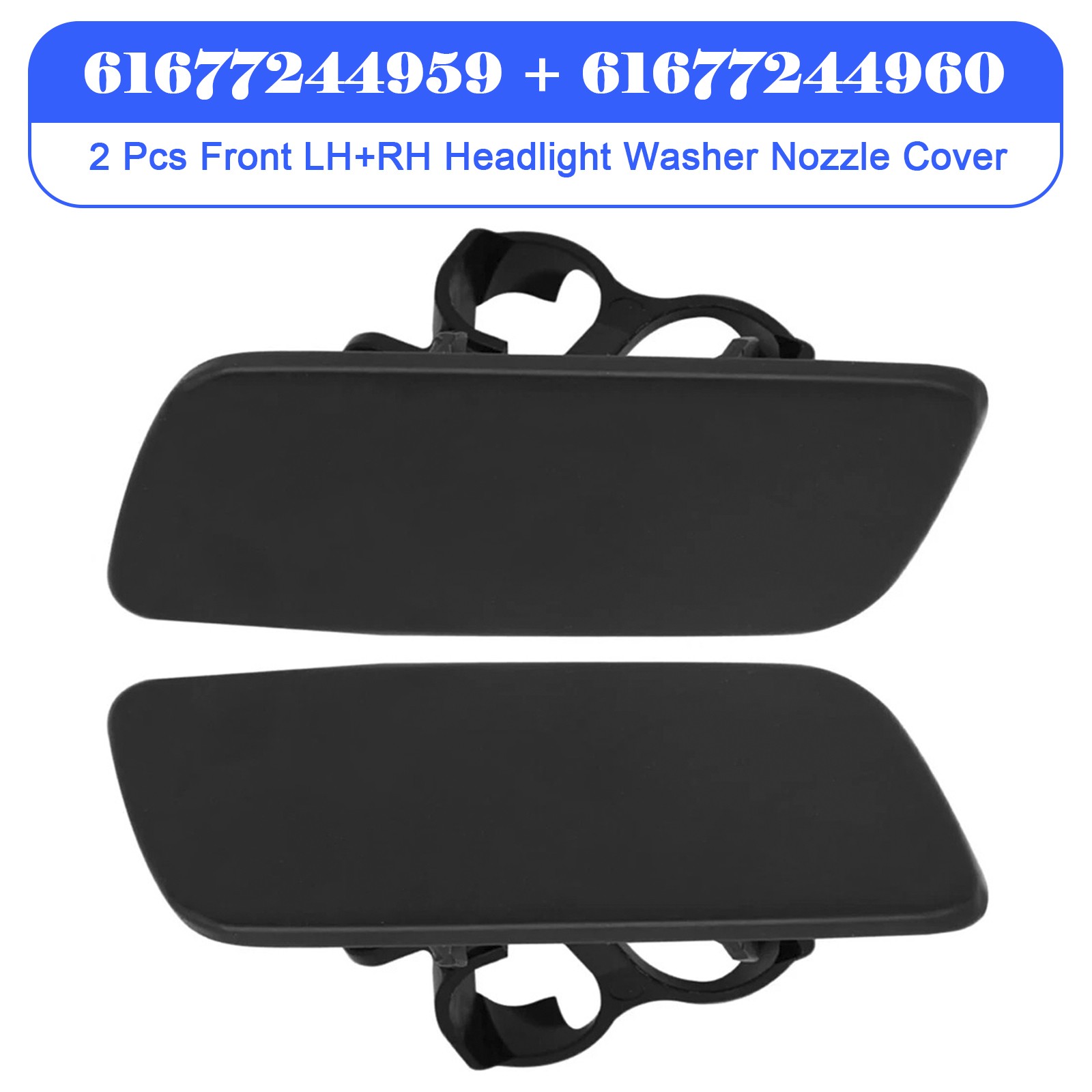 2 Pcs Front LH+RH Headlight Washer Nozzle Cover for Rolls-Royce Ghost 2010-2018