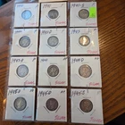 Lot of 12 mercury dimes 1940 - 1945