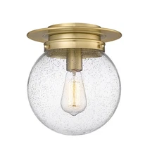 Z-Lite 7506F9 Calhoun 5"W Semi-Flush Globe Ceiling Fixture - Brass
