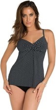 Miraclesuit Womens Black Stretch Love Knot Underwired Tankini Swim Top Size 8