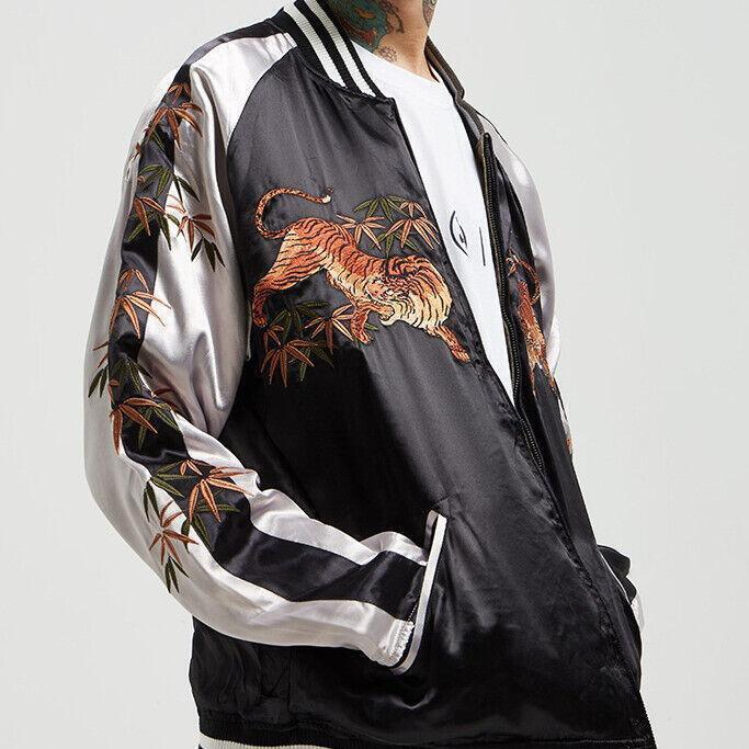 Mens Souvenir Jacket REVERSIBLE Sukajan Japanese Pattern Mens Souvenir Jacket REVERSIBLE Sukajan Japanese Pattern