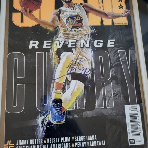 Stephen Curry Warriors Autographed Slam Magazine Auto Custom Framed 22x14 - Picture 2 of 6