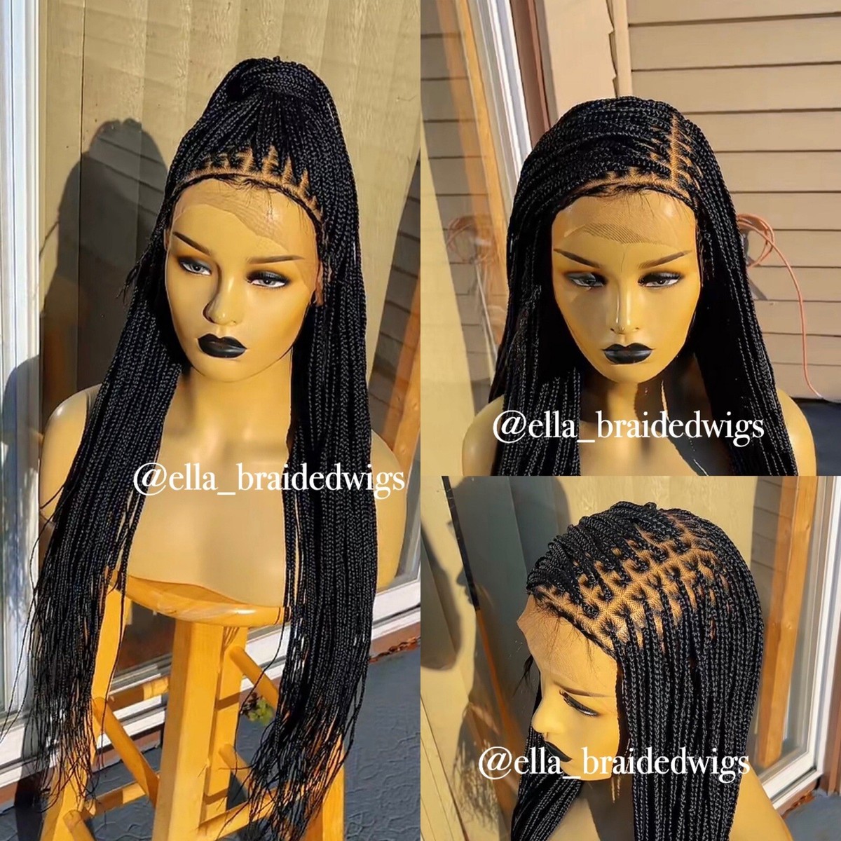 Ready To Ship Next Day Full Lace knotless braided wig | eBay display picture 1