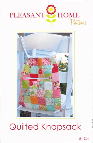 Pleasant Home ~ Quilted Knapsack/Backpack ~ Pat. #103 ~ Finished Size 12"x14" - Picture 1 of 2