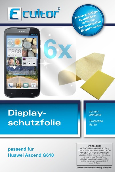 6X Schutzfolie FüR Ecultor Huawei Ascend G610 Matt Displayschutz Crystalclear-image