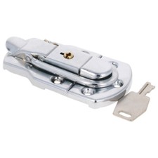 90/60/80mm Iron Chrome Finished Toolbox Cabinet Toggle Hasp Catch Lock Key 2Pcs