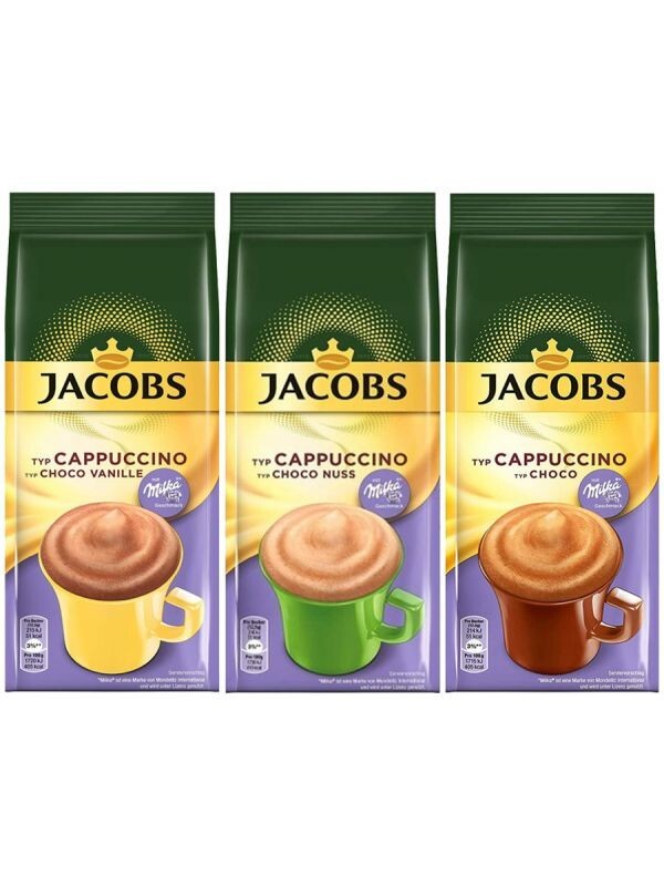 Set of Jacobs CAPPUCCINO MILKA VARIETY Instant Coffee - Bag 3 x