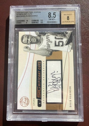 2003-04 Flair Final Edition David Robinson SIGnificant Cuts Auto 43/52 BGS 8.5 - Picture 4 of 4