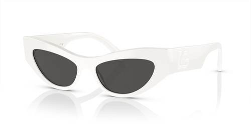 Dolce & Gabbana Damen Sonnenbrille DG4450 331287 weißes Gestell mit grauen Gläsern 52 mm