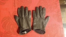 Max Mara Womens Made In Italy Leather And Nylon Lining Gloves Size 8 Black