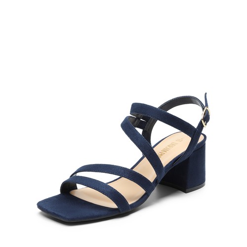 Women Strappy Chunky Block Low Heel Open Toe Ankle Strap Wedding Party Sandals - Picture 9 of 30