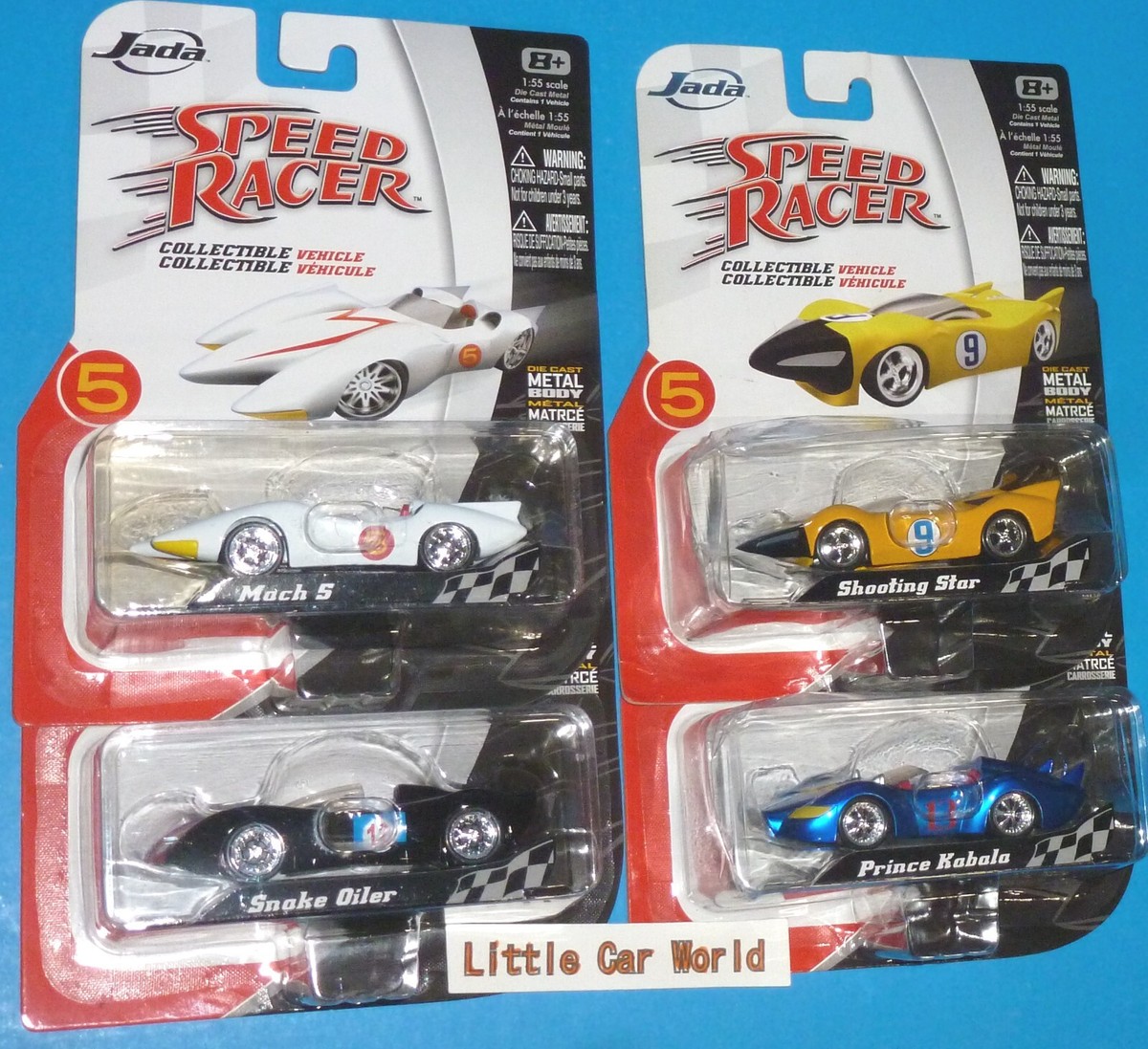 2008 JADA TOYS Speed Racer Set of 4 1/55 Scale Mach 5 Snake
