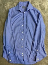 Michael Kors Men's Shirt Blue Plaid Long Sleeve Button Up 16/32-33 Slim Fit Sz L