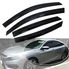 For 16-21 Honda Civic Sedan Wavy Mugen Black Window Visor Rain Guard Deflector