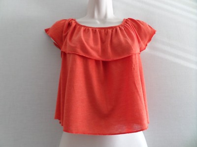 Top Shop Orange / Brick Colured Cropped Top - Size 8 - Worn Once