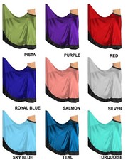 Satin 12 Yard Skirt Flared Long Ankle Length Skirt Dancing Perfomance Skirt S58