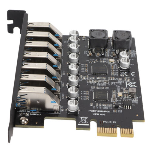 7 Port PCIE Expansion Card Rate 5G/480M/12M/1.5M bps PCIE to USB 3.2 GEN1 AU - Picture 5 of 10