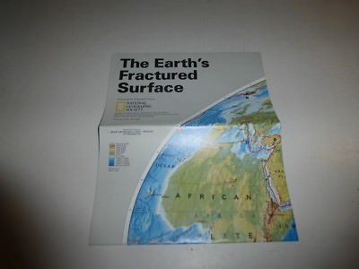 National Geographic Society Map The Earth's Fractured Surface April 1995 B211