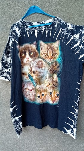 Cats Kittens Tie Dye Wild Vintage T-shirt sz 3XL