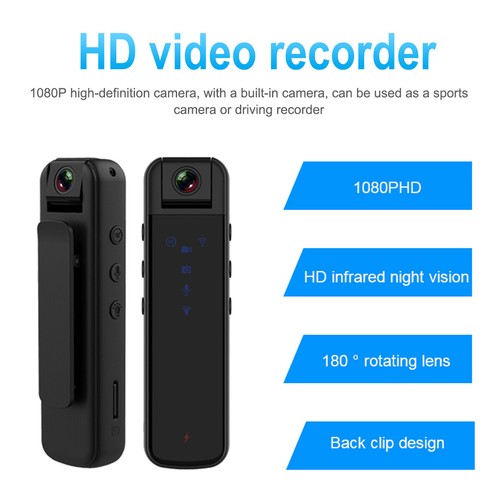 HD 1080P Video Recorder DVR IR Night Cam Camcorder Mini WiFi Body Police Camera - Picture 3 of 26