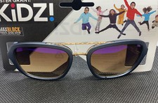 NWT Boys Kids KIDZ Foster Grant Sunglasses Dark Gray Almost Black With Gold