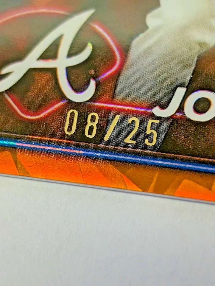 Pierce Johnson Braves 2024 Topps Chrome Update Sapphire Orange /25 08/25 - Image 2 of 3