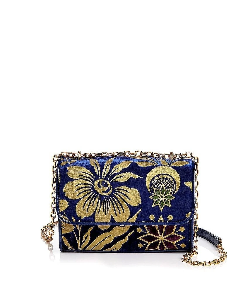 ¡¡NUEVO CON ETIQUETAS!! BOLSO DE HOMBRO PEQUEÑO CONVERTIBLE FLORAL CÓSMICO TORY BURCH FLEMING $498 Foto 3 de 4